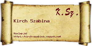 Kirch Szabina névjegykártya